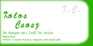 kolos csosz business card